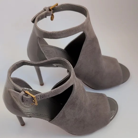 Tory Burch Gray Suede Ashton Bootie Heel Shoes size 5M - Picture 6 of 15